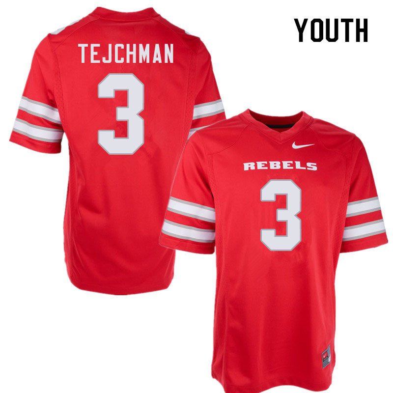 Youth #3 Drew Tejchman UNLV Rebels College Football Jerseys Sale-Red - Click Image to Close